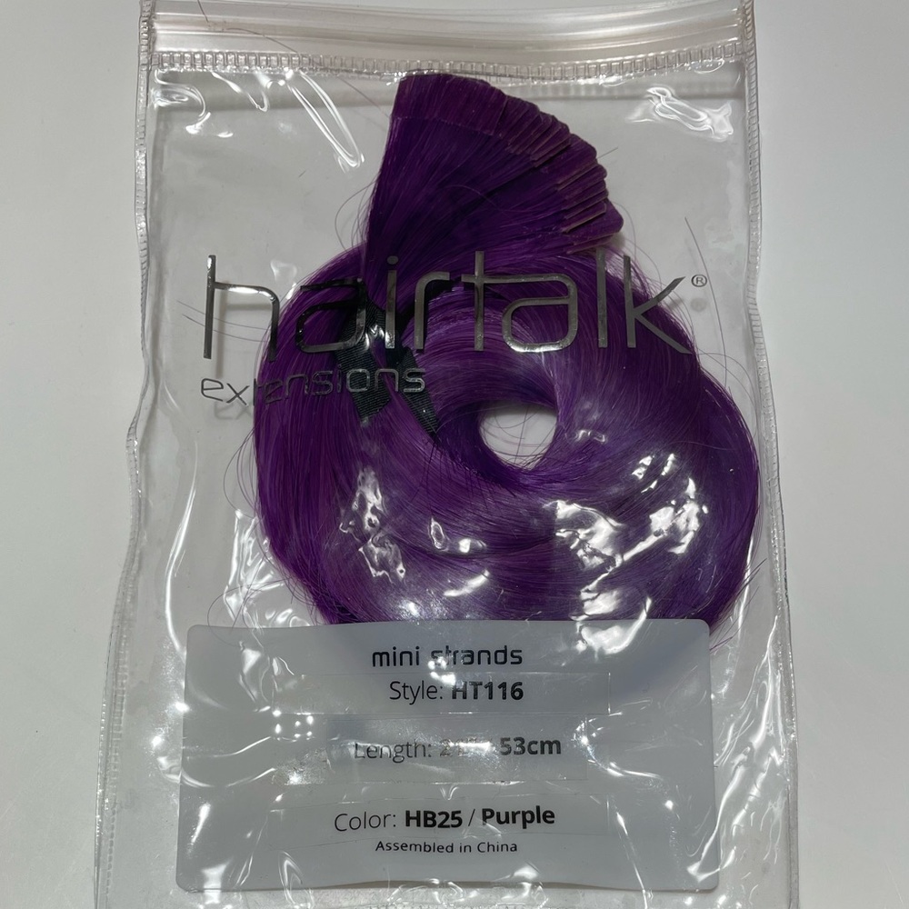 Hairtalk Mini Strand HT 116, 21” long, color HB25 Purple NEW See Pic Det…